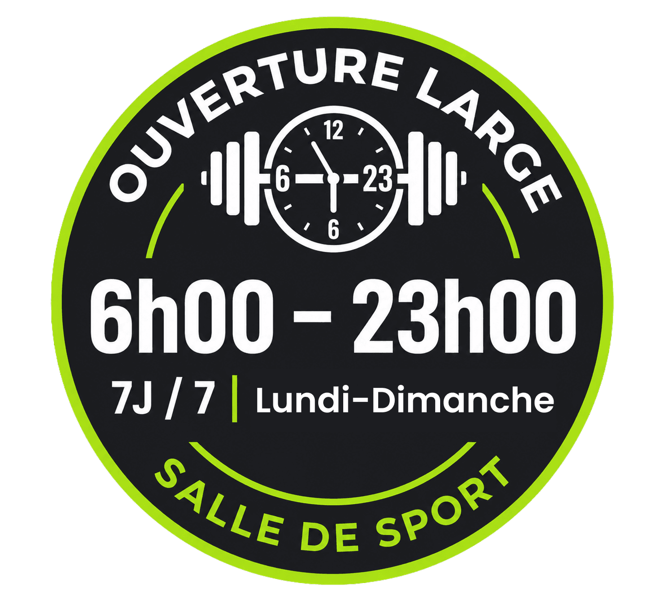 Ouvert du lundi au dimanche non-stop de 6h à 23h